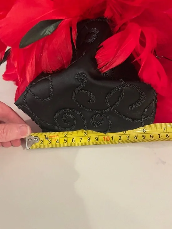 Red Feathered Cocktail Purse - Picture 6 of 8